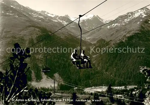 AK / Ansichtskarte 73815108 Sessellift_Chairlift_Telesiege St.Anton a. Arlberg Schindlerbahn 