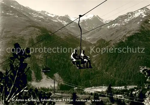 AK / Ansichtskarte  Sessellift_Chairlift_Telesiege St.Anton a. Arlberg Schindlerbahn 