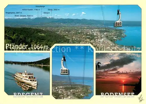 AK / Ansichtskarte 73815116 Seilbahn_Cable-Car_Telepherique Bregenz am Bodensee Pfaender 