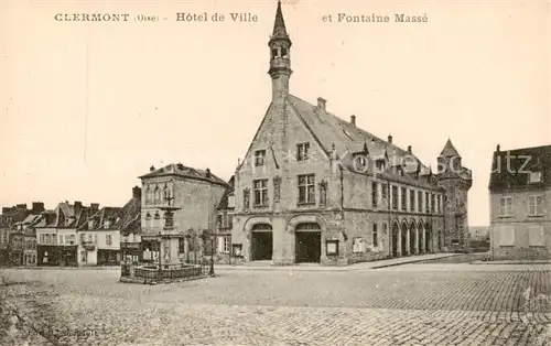 AK / Ansichtskarte Clermont_60_Oise Hotel de Ville et Fontaine Masse 