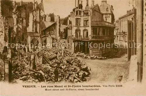 AK / Ansichtskarte Verdun__55_Meuse Les rues Mazel et St Pierre bombardees 
