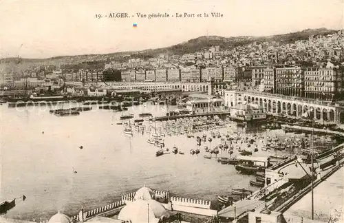 AK / Ansichtskarte  Alger_Algerien Vue generale Le Port et la Ville Alger Algerien