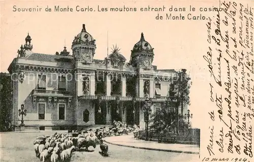 AK / Ansichtskarte  Monte-Carlo_Monaco Les moutons entrant dans le Casino de Monte Carlo 