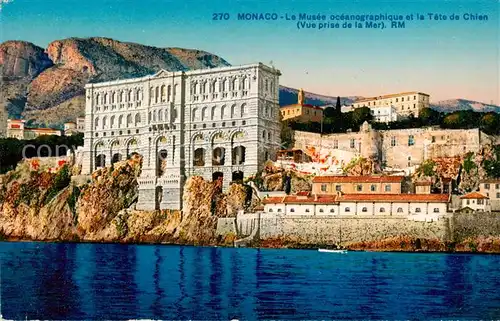 AK / Ansichtskarte 73815275 Monaco Le Musee oceanographique et la Tete de Chien Monaco