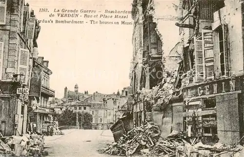 AK / Ansichtskarte Verdun__55_Meuse Bombardement Verdun Rue et Place Mazel 