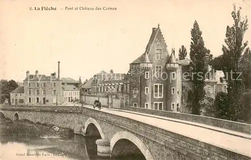 AK / Ansichtskarte La_Fleche_72_Sarthe Pont et Chateau des Carmes 