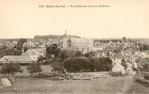 AK / Ansichtskarte Ballon_Sarthe Vue generale prise du Chateau Ballon Sarthe