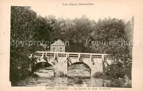 AK / Ansichtskarte Saint Ceneri le Gerei_61 La Sarthe le pont le moulin 