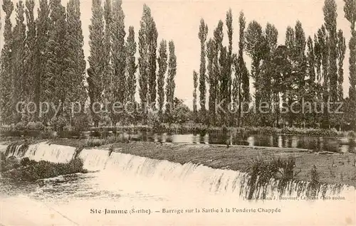 AK / Ansichtskarte Ste Jamme sur Sarthe Barrage sur la Sarthe a la Fonderie Chappee 