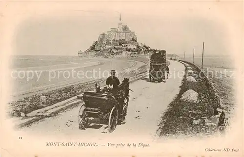 AK / Ansichtskarte Mont Saint Michel Vue prise de la Digue Mont Saint Michel