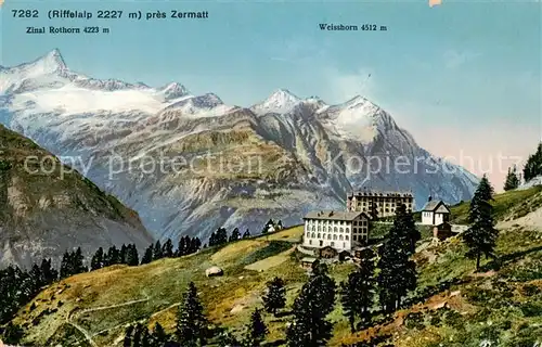 AK / Ansichtskarte Zermatt_VS Riffelalp Zinal Rothorn Weisshorn Zermatt_VS