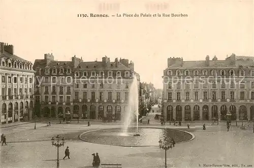 AK / Ansichtskarte Rennes_35 Place du Palais et Rue Bourbon 