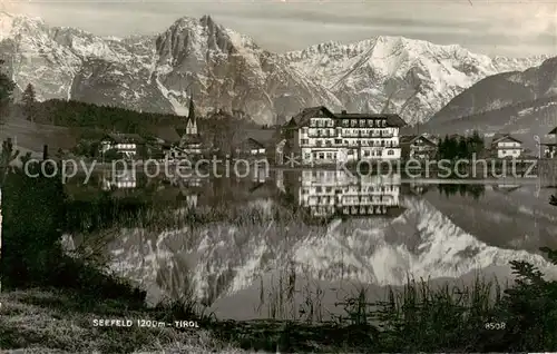 AK / Ansichtskarte 73815417 Seefeld_Tirol Blick ueber den See Hotel Alpen Seefeld Tirol
