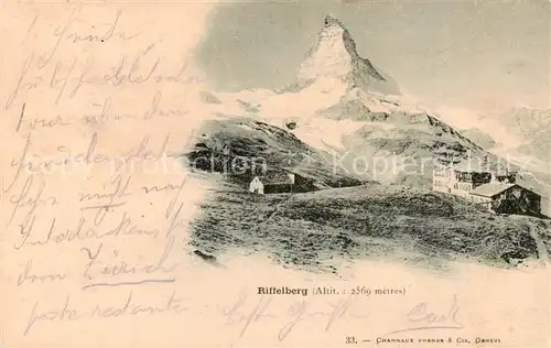 AK / Ansichtskarte Riffelberg_VS mit Matterhorn 