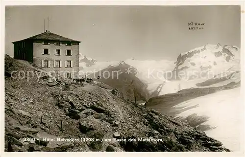 AK / Ansichtskarte Zermatt_VS Hotel Belvedere am Fusse des Matterhorn Zermatt_VS