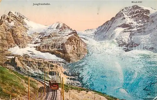 AK / Ansichtskarte Jungfraubahn Panorama mit Moench Jungfraubahn