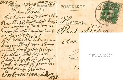 AK / Ansichtskarte Interlaken_BE Hoeheweg Interlaken_BE