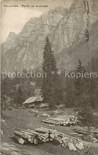 AK / Ansichtskarte Thunersee_BE Partie im Justustal 