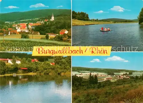 AK / Ansichtskarte  Burgwallbach Gasthaus zum Hirschen See Panorama Rhoenpartie Burgwallbach