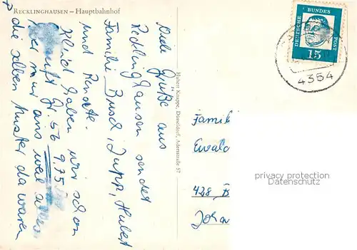AK / Ansichtskarte  Recklinghausen_Westfalen Hauptbahnhof Recklinghausen_Westfalen