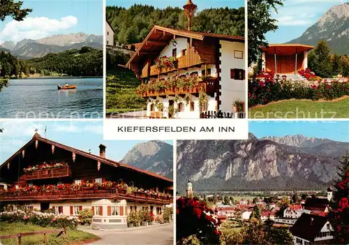 AK / Ansichtskarte  Kiefersfelden mit Kaisergebirge Kurparkanlage und Hechtsee Kiefersfelden