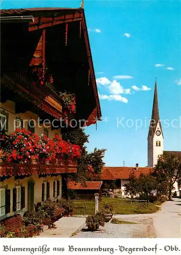 AK / Ansichtskarte  Degerndorf-Brannenburg Ortspartie mit Kirche 