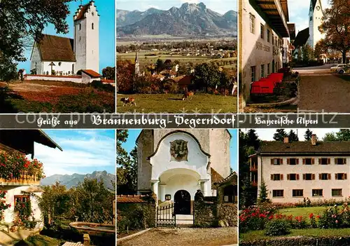 AK / Ansichtskarte 73815622 Degerndorf-Brannenburg St Margarethen Berghof Heuberg Kircheneingang Dorfplatz Erb Heim DPG 