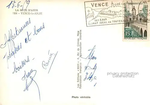 AK / Ansichtskarte  Vence-la-Jolie Vue d'ensemble Vence-la-Jolie