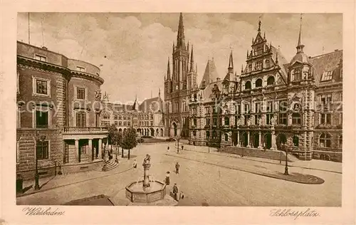 AK / Ansichtskarte  Wiesbaden Schlossplatz Wiesbaden