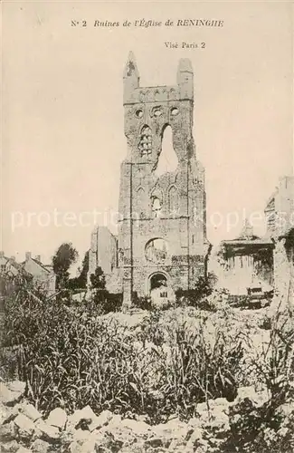 AK / Ansichtskarte  Reninghe_Belgie Ruines de l'Eglise 