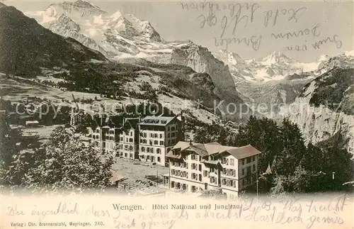 AK / Ansichtskarte  Wengen__BE Hotel National und Jungfrau 