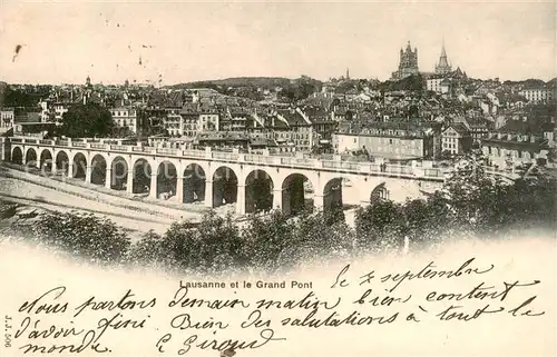 AK / Ansichtskarte  Lausanne_VD et le Grand Pont Lausanne VD