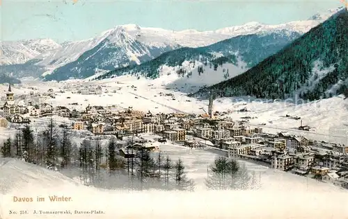AK / Ansichtskarte  Davos_GR Winterpanorama Davos_GR