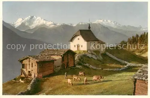 AK / Ansichtskarte  Riederalp_VS Bettmeralp mit Kapelle Fletschhorn und Mischabel 