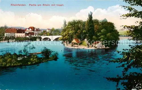 AK / Ansichtskarte  Rheinfelden_AG Partie am Rhein mit Inseli  Rheinfelden AG