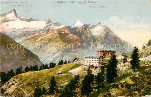 AK / Ansichtskarte  Riffelalp_VS mit Zinal Rothorn und Weisshorn 