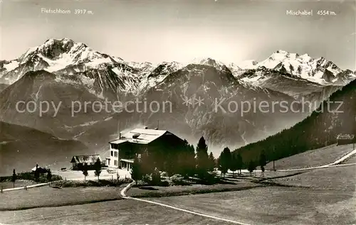 AK / Ansichtskarte  Riederalp_VS Hotel Riederalp mit Fletschhorn und Mischabel 