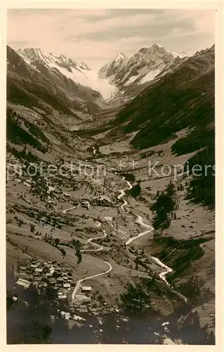 AK / Ansichtskarte  Loetschental_VS mit Langgletscher Ferden und Kippel 