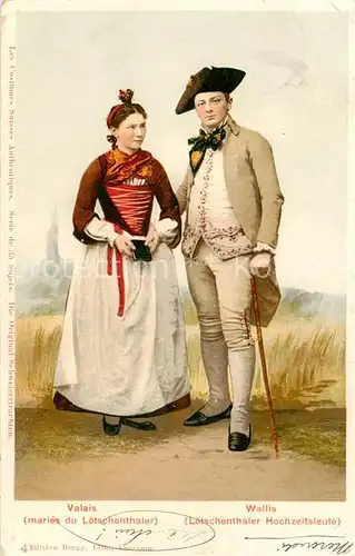 AK / Ansichtskarte  Loetschental_VS Loetschentaler Hochzeitsleute 