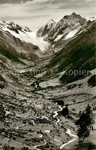AK / Ansichtskarte  Loetschental_VS mit Langgletscher und Kippel 