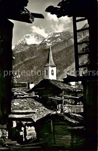 AK / Ansichtskarte  Kippel_VS mit Kirche und Bietschhorn 