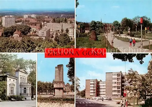 AK / Ansichtskarte 73815857 Zielona_Gora_Gruenberg Widok ogolny park Winny Paristwowa Szkola Muzyczna Pomnik Braterstwa Broni Osiedle Piastowskie ulica Ogrodowa 