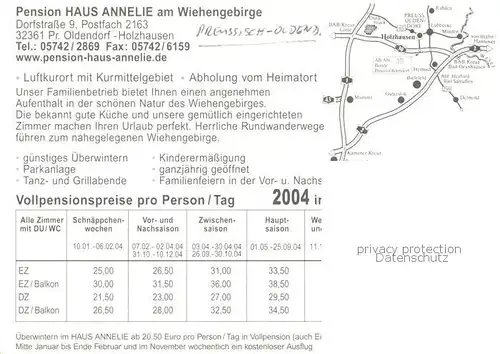 AK / Ansichtskarte  Preussisch-Oldendorf Pension Haus Annelie Gaststube Zimmer Gartenterrasse Ponyreiten 