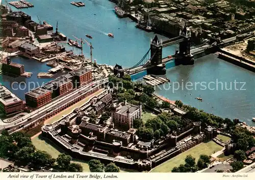 AK / Ansichtskarte  London__UK Aerial view of Tower of London and Tower Bridge 