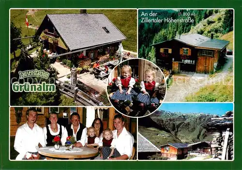 AK / Ansichtskarte 73815881 Zellberg_Tirol_AT Jausenstation Gruenalm Gaststube Terrasse Panorama 