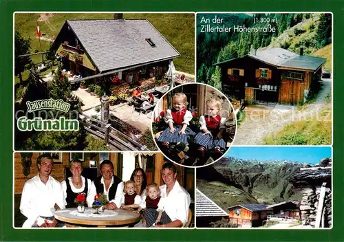 AK / Ansichtskarte  Zellberg_Tirol_AT Jausenstation Gruenalm Gaststube Terrasse Panorama 