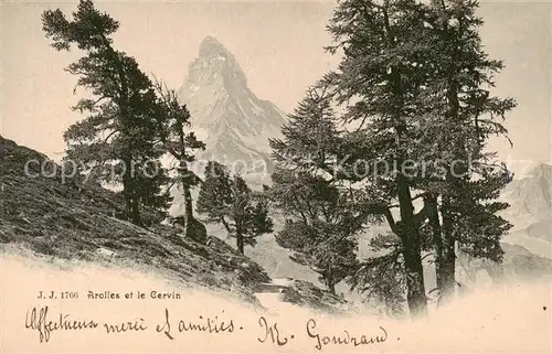 AK / Ansichtskarte  Arolla_VS mit Matterhorn Arolla_VS