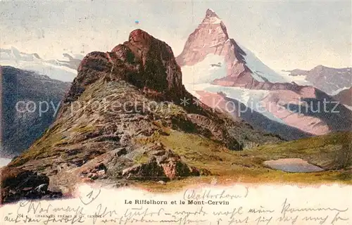 AK / Ansichtskarte  Riffelhorn_2928m_VS et le Mont Cervin 