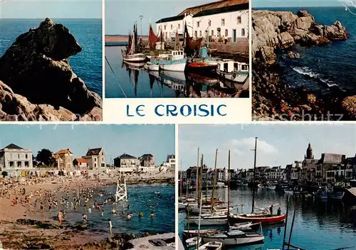 AK / Ansichtskarte  Le_Croisic_44 La Cote Sauvage et le Rocher de LOurs La Plage et le Port 