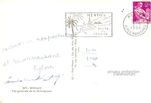 AK / Ansichtskarte  Monaco Vue generale aerienne de la Principaute Monaco